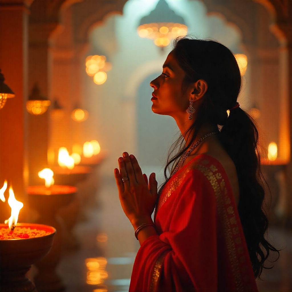 A woman soul having spiritual blessings 