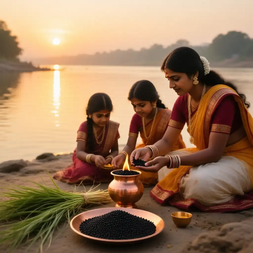 A tarpan on sarva Pitru Amavasya 