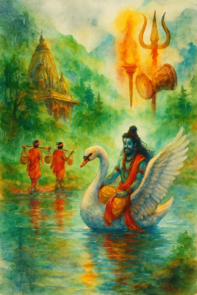 Asitanga bhairav sadhana picture in watercolor 